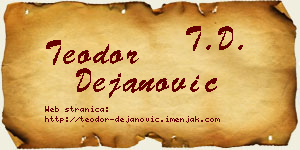 Teodor Dejanović vizit kartica